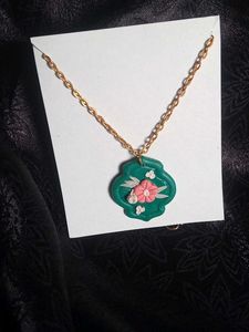 Floral Clay Pendant Necklace