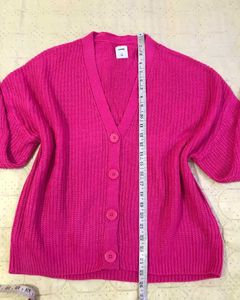Pink Oversized Cardigan For Bust 38-44