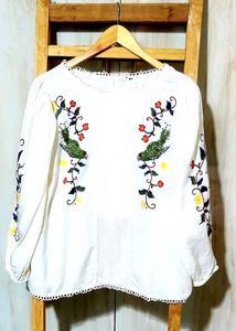 Offwhite Embroidery Work Top Size-36