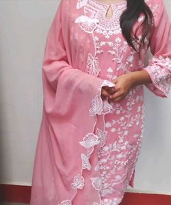 Pink Beaded Kurta Set ✨