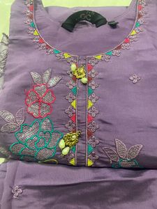 💜 Purple Party Wear Embroidered Suit 💜