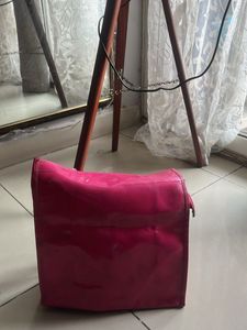 pink hand bag