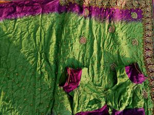 Embroidered Contrast Saree