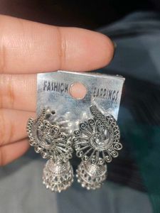 Silver Jhumka Earrings