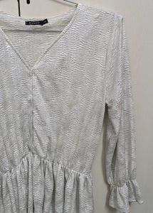 Silver Foil Print Top