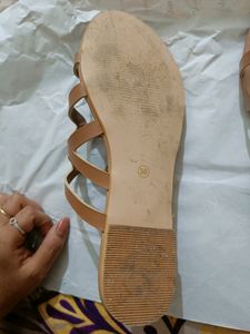 Tan flats worn once