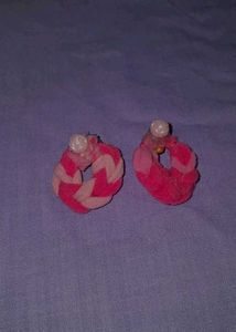 Pink Braided Earrings