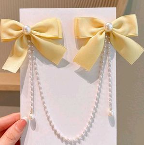 Bow Pearl Hair Clips