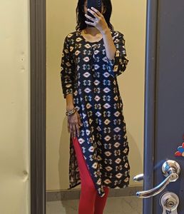 Ikat Printed Daily-Wear Kurti