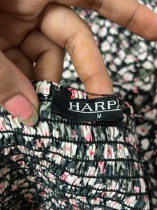 Never Used Harpa Black floral Printed ALine Dress
