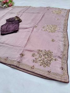 Lavender Heavy Saree