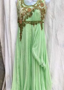 472711. Elegant Green Ethnic Gown