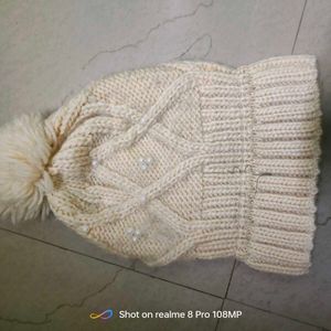 Beige Knitted Beanie