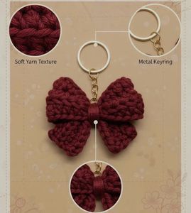 Burgundy Bow Keychain