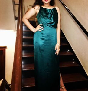 Green Satin Dress