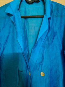 Zara Sheer Shirt With Belt