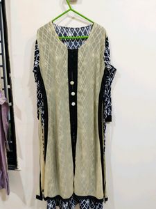 Stretchable Kurti Bule And White 🤍