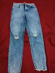 Ripped Knee Denim Jeans