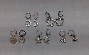 5 Cute Silver Earrings Combo