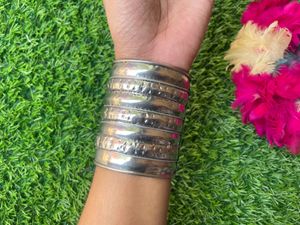 Silver Oxadised Navratri Bangles