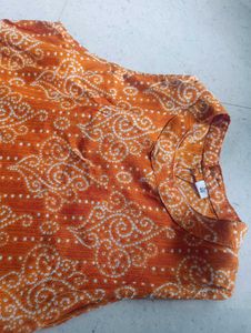 Orange Printed Dress