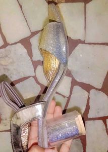 Silver Glitter Heels(3&#34; Inches)