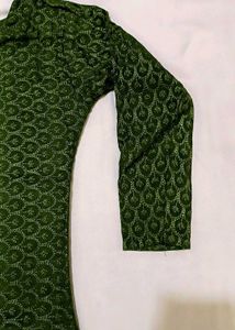 Festive Green Lace Kurti – Ethnic Elegance