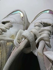 White Holographic Accent Sneakers