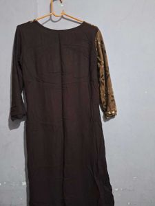 Brown Floral Patchwork Dress