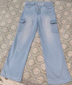 PRICE DROPPED🔥Ice Blue Straight Wide Leg Jeans👖