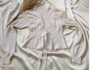 White Ribbed cardigan
