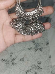 Silver Jhumka Earrings