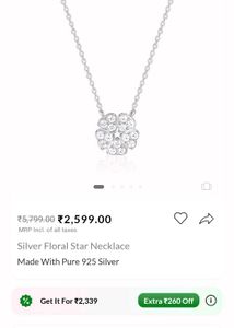 Silver Floral Star Flower Necklace