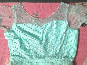 Gown Party Wear Parrot Green