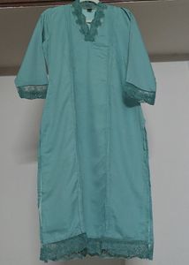 Floral Lace Trim Kurta With Dupatta Set