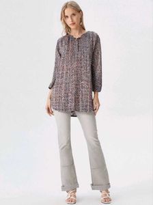 Grey Floral Pattern Kurti