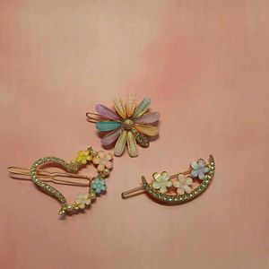 Cute Flower Hair Clips (Set of 3)