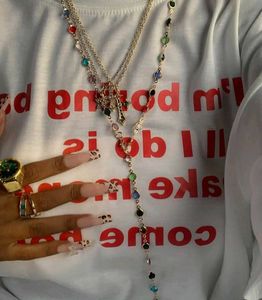Y2k Multicolored Crystal Necklace