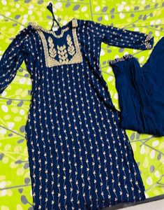 Blue Kurti Pant Set