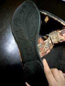 Ethnic Printed Toe Ring Sandals