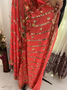Elegant Coral Saree