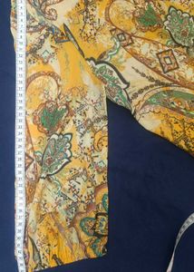 ZARA Mustard Yellow Paisley Print Wrap Top(S Size)