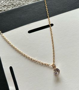 Minimal Gold Solitaire Pendant Necklace