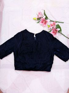 Floral Embroidered Velvet Top