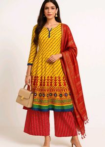 Newly Beautiful Embroidery Long  Kurta Pant Dupata