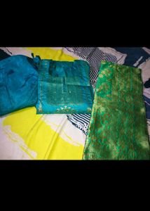 New Pure Silk Suit With Heavy Dupatta