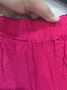 Pink Palazzo Pants with Gold Detail