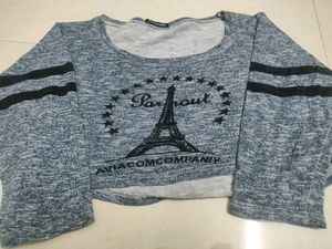 Paris Eiffel Tower Cropped Sweatshirt