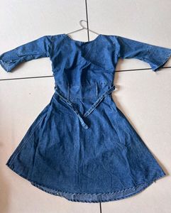 Jeans Blue Round  Kurti
