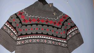 Gray Fair Isle Knit Dress